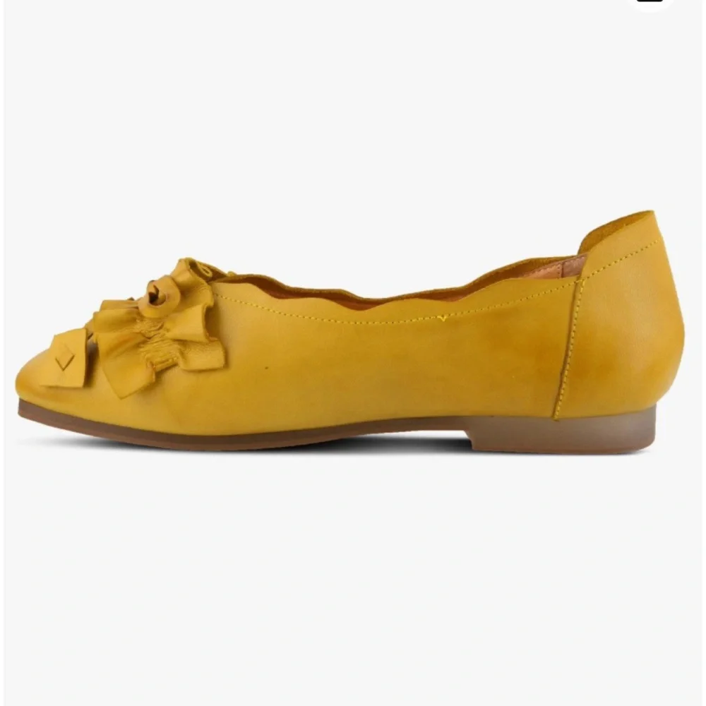 SPRING STEP L’ARTISTE LOUISA BALLERINA FLATS YELLOW LEATHER SZ 37 EU / 6.5-7 US - Picture 9 of 13